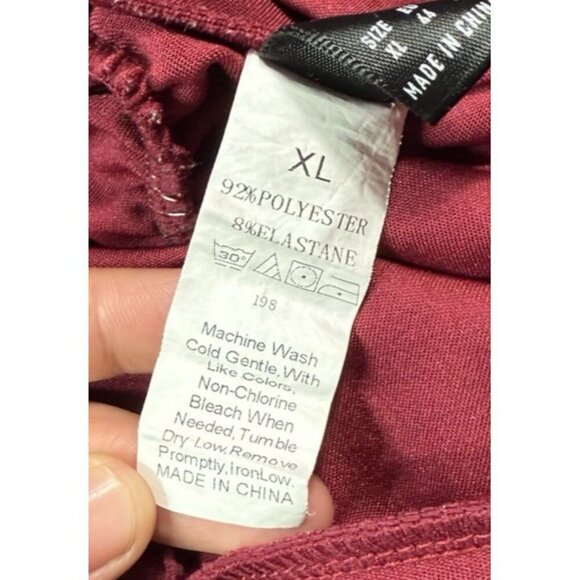 Shein Butt Lifting Shapewear Burgundy Stretch Full Length Leggings Women's XL - Picture 11 of 13